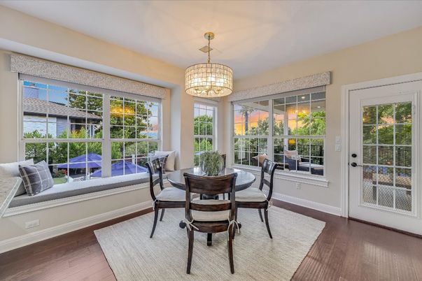 Chandelier, Dining room, Interior, Wood Texture Flooring