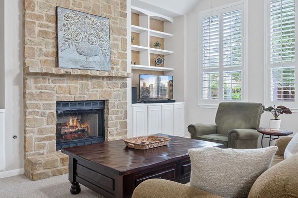Fireplace, Interior, Living room, Stone Walls
