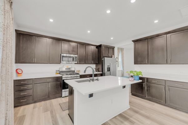 Interior, Kitchen, Recessed Lighting, Wood Texture Flooring