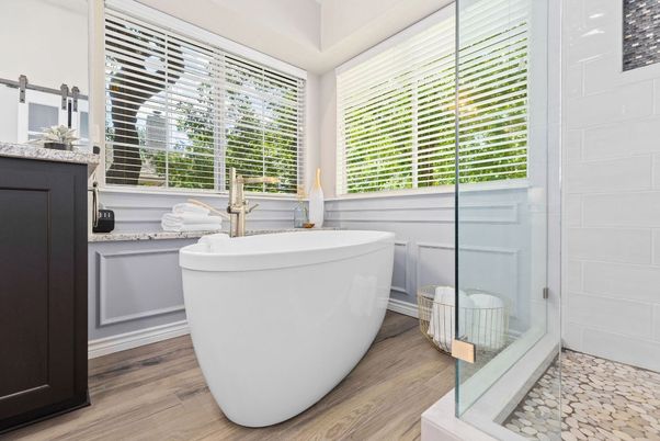Bathroom, Bedroom, Dual Sink Vanities, Interior, Wood Texture Flooring