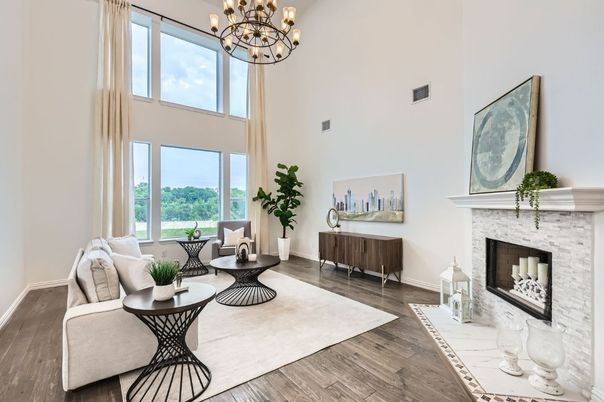 Chandelier, Fireplace, Interior, Living room, Wood Texture Flooring