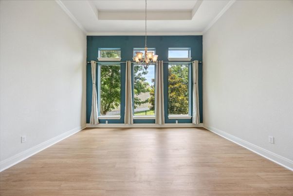 Chandelier, Empty room, Interior, Wood Texture Flooring