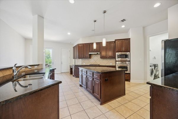 Interior, Kitchen, Pendant Lights, Recessed Lighting, Stainless Steel Appliances, Washer