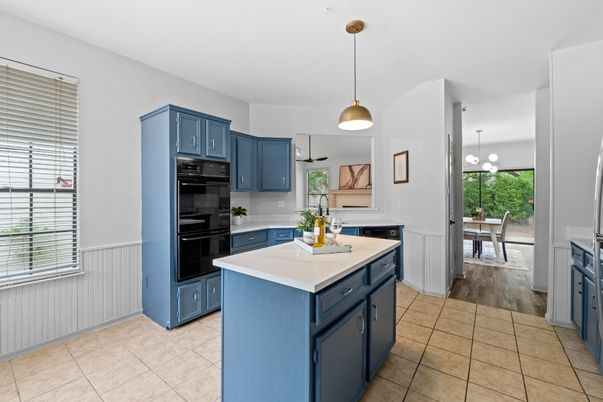 Interior, Kitchen, Pendant Lights, Wood Texture Flooring