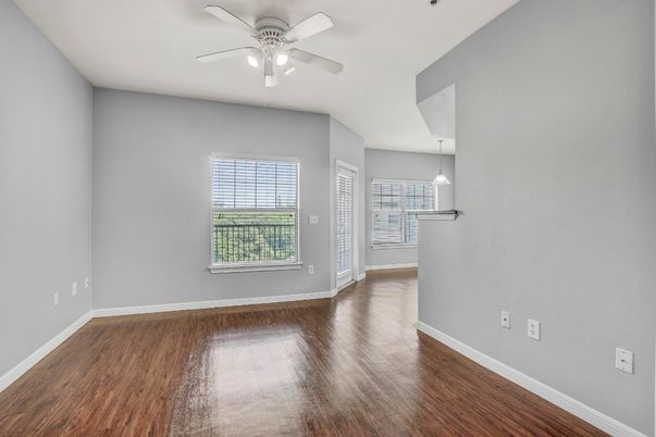 Empty room, Interior, Pendant Lights, Wood Texture Flooring
