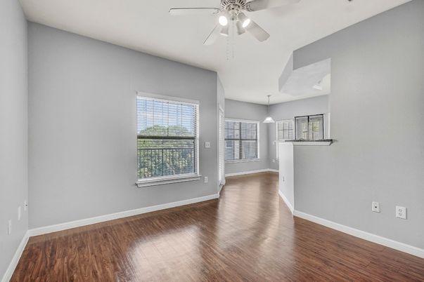 Empty room, Interior, Pendant Lights, Wood Texture Flooring