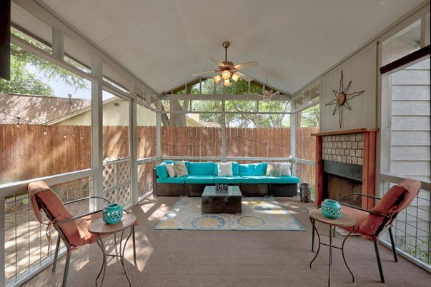 Fireplace, Interior, Sun Room