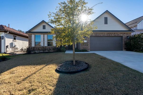Attached, Backyard, Exterior, Facade, Brick Facade, Farmhouse