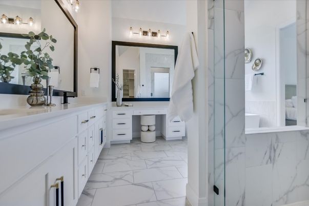 Bathroom, Dual Sink Vanities, Interior, Marble, Marble Walls