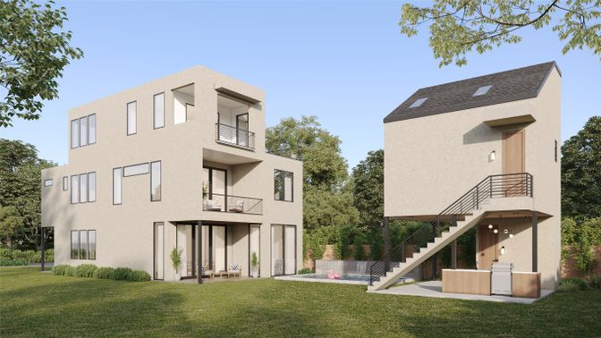Backyard, Exterior, Facade, Modern