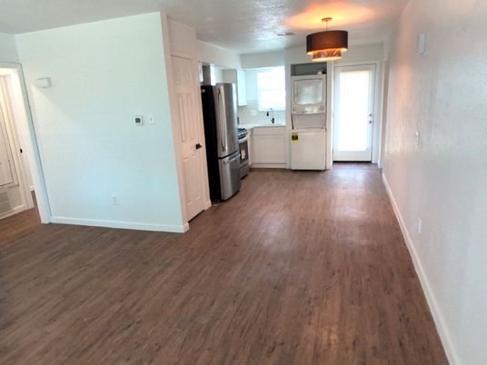Interior, Kitchen, Washer, Wood Texture Flooring