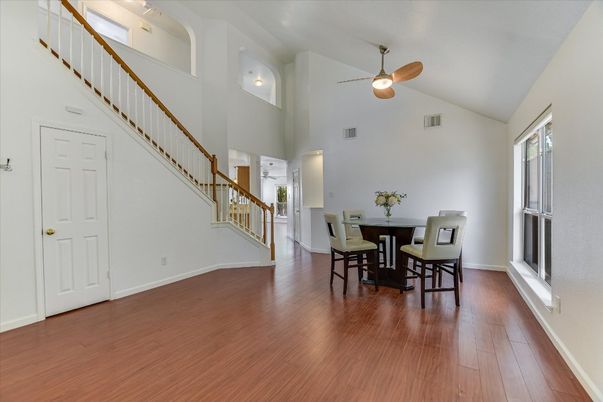 Dining room, Interior, Wood Texture Flooring