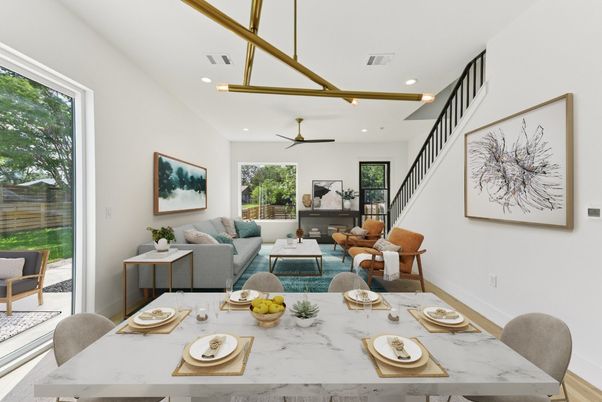 Dining room, Interior, Living room, Pendant Lights, Recessed Lighting