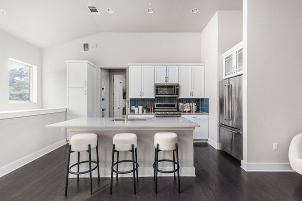Interior, Kitchen, Recessed Lighting, Wood Texture Flooring