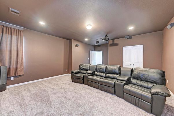 Home Theatre Room, Interior, Projection Screen, Recessed Lighting, Theatre Room