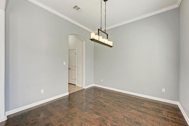 Empty room, Interior, Pendant Lights, Wood Texture Flooring