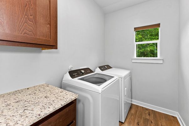 Interior, Washer, Wood Texture Flooring