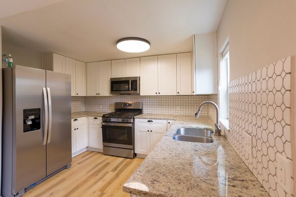 Interior, Kitchen, Stainless Steel Appliances, Wood Texture Flooring