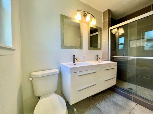 Bathroom, Dual Sink Vanities, Glass Shower, Interior