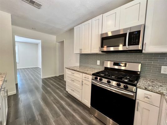 Interior, Kitchen, Stainless Steel Appliances, Wood Texture Flooring