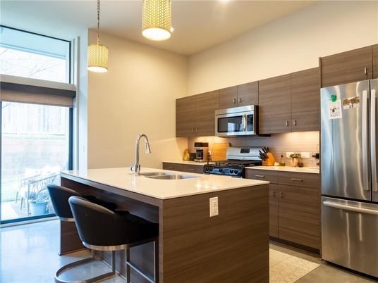 Interior, Kitchen, Pendant Lights, Stainless Steel Appliances