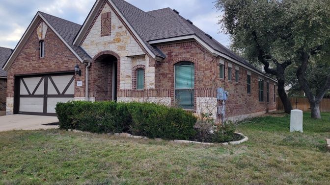 Attached, Exterior, Facade, Brick Facade, Tudor Revival