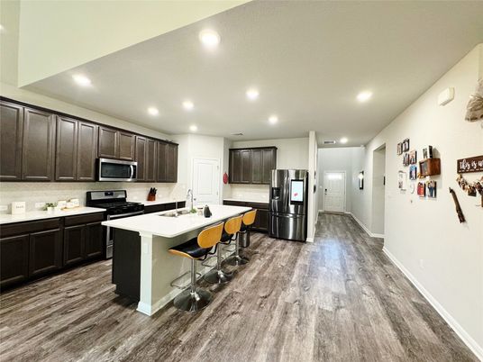 Interior, Kitchen, Recessed Lighting, Wood Texture Flooring
