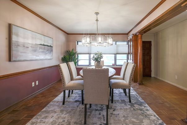 Chandelier, Dining room, Interior, Pendant Lights, Wood Texture Flooring