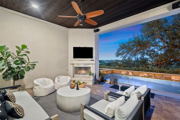 Exterior, Fireplace, Interior, Pool, Recessed Lighting