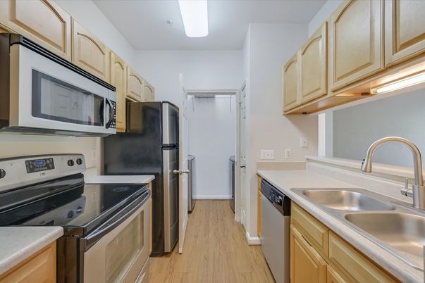 Interior, Kitchen, Wood Texture Flooring