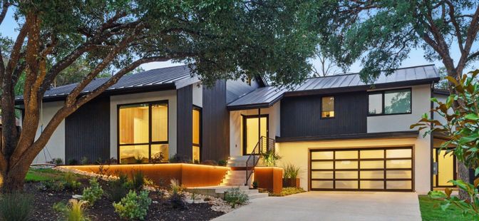 Attached, Exterior, Facade, Modern