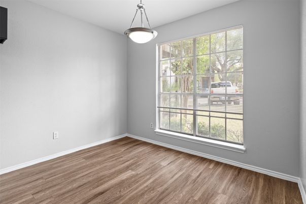 Empty room, Interior, Pendant Lights, Wood Texture Flooring