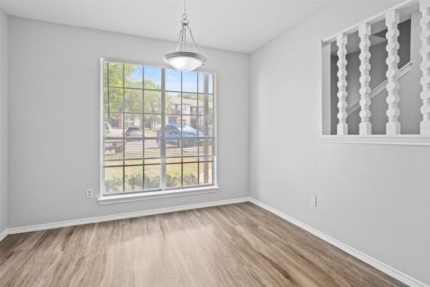 Empty room, Interior, Pendant Lights, Wood Texture Flooring