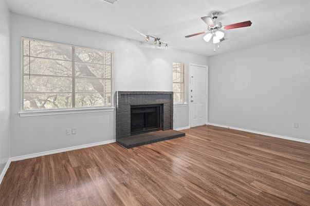 Empty room, Fireplace, Interior, Wood Texture Flooring