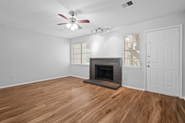 Empty room, Fireplace, Interior, Wood Texture Flooring