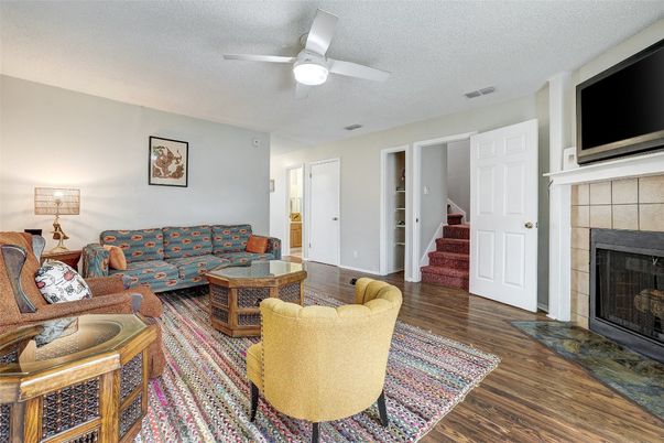 Fireplace, Interior, Living room, Wood Texture Flooring