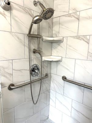 Bathroom, Glass Shower, Interior, Marble Walls