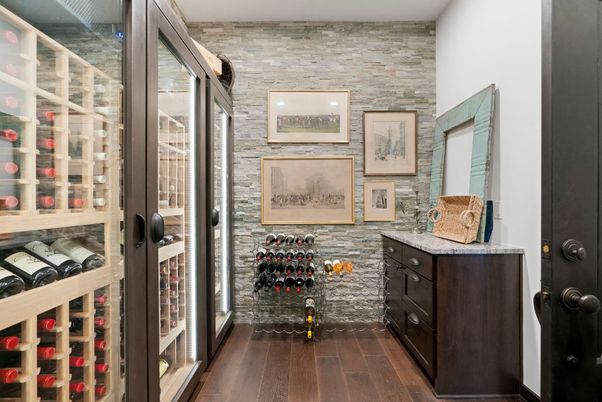 Interior, Stone Walls, Wine Storage, Wood Texture Flooring