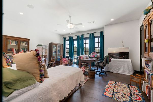 Bedroom, Home Office, Interior, Recessed Lighting, Wood Texture Flooring