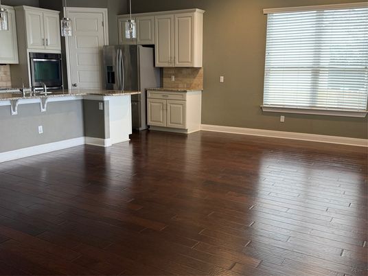 Interior, Kitchen, Pendant Lights, Wood Texture Flooring