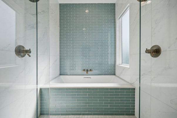 Bathroom, Glass Shower, Interior, Marble Walls