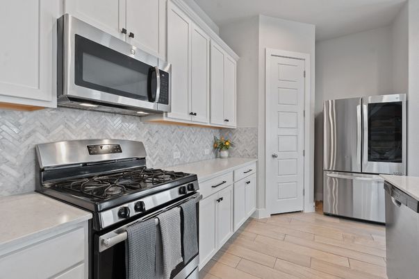Interior, Kitchen, Stainless Steel Appliances, Wood Texture Flooring