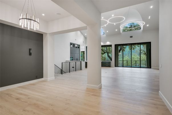 Interior, Pendant Lights, Recessed Lighting, Wood Texture Flooring