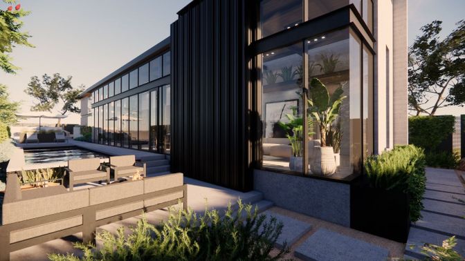 Exterior, Facade, Modern
