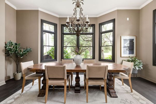 Chandelier, Dining room, Interior, Wood Texture Flooring