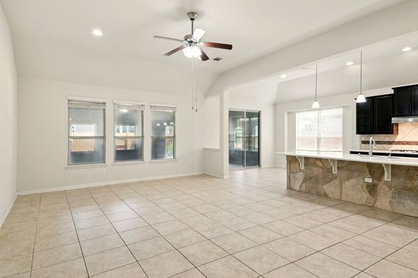 Empty room, Interior, Kitchen, Pendant Lights, Recessed Lighting