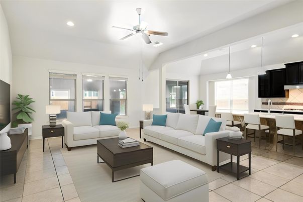 Dining room, Interior, Kitchen, Living room, Pendant Lights, Recessed Lighting