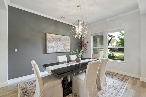 Chandelier, Dining room, Interior, Pendant Lights, Wood Texture Flooring