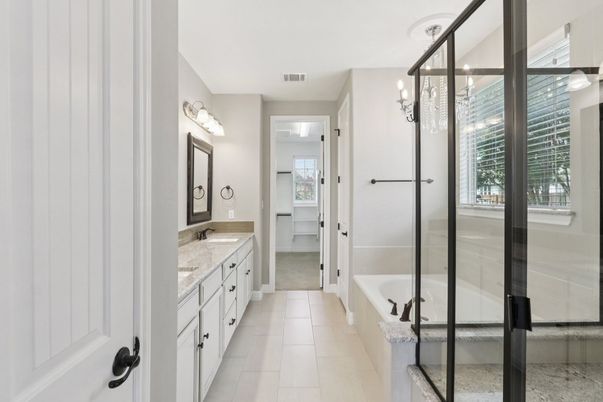 Bathroom, Dual Sink Vanities, Glass Shower, Interior