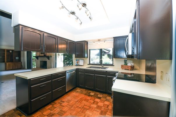 Interior, Kitchen, Wood Texture Flooring